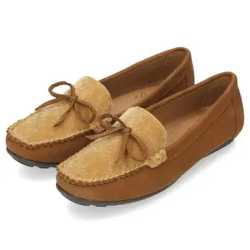 새상품 미사용 리본 송치 모카신 플랫슈즈