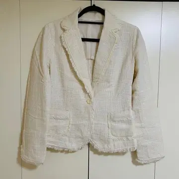 아이보리 프린지 테일러드 자켓