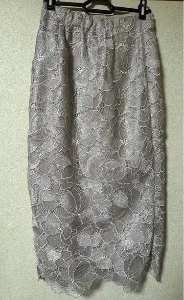 프레이 아이디 시어 라메 플라워 레이스 스커트