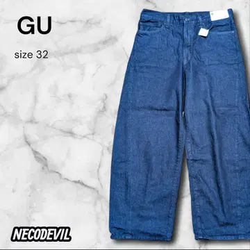 GU 지유 배럴 레그 진스 32 네이비
