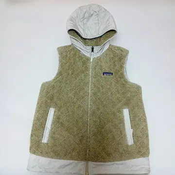 patagonia 리버서블 후드 부착 베스트 M 베이지