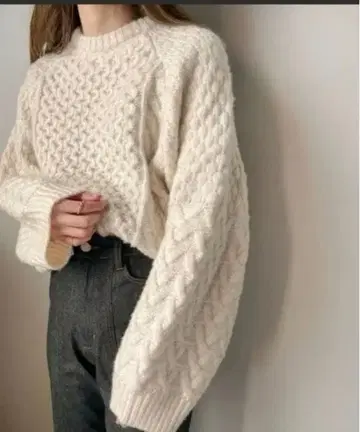 Bab 케이블 짜임 루즈 니트