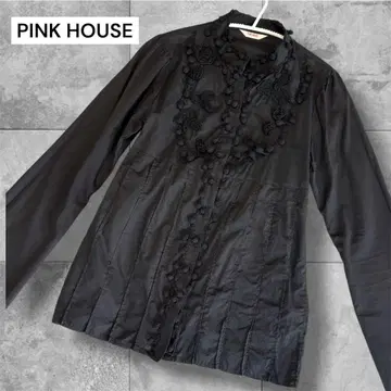 핑크하우스 긴팔 블라우스 셔츠 니트 모티브 겉옷