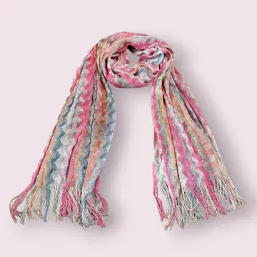 미쏘니 MISSONI 컬러풀 물결 무늬 스톨 대형