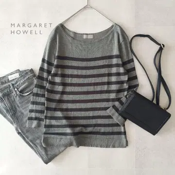 실크 니트 마가렛호웰 일본제 새상품급 보더 풀오버