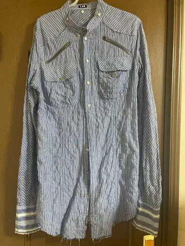 LGB 루그랑 블루 [레어] 블루 화이트 스트라이프 긴팔 셔츠 새상품급