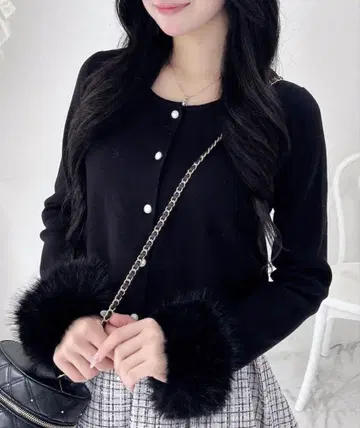 INGNI 소매 에코 퍼 니트 가디건