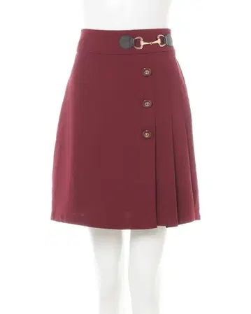 [ INGNI ] 비트 부착 플리츠 절개 사다리꼴 스커트