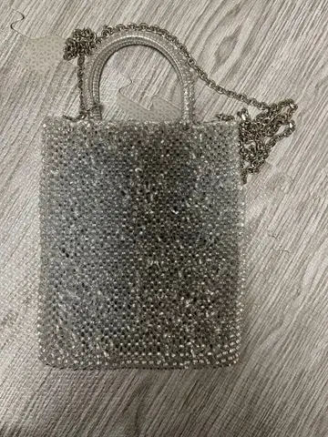 [ 사용 1회 새상품급 ] 실버 와이어 백