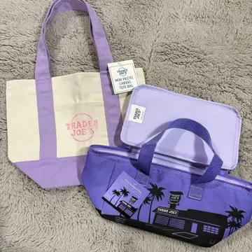 Trader Joe's 미니 토트백 미니 보냉백 라벤더 세트