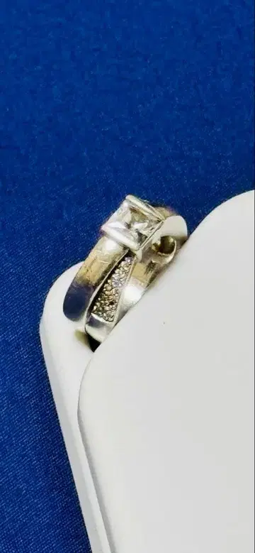 엘레강트 실버 반지 다이아몬드 컷