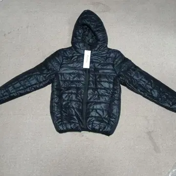 후드 부착 다운 자켓 블랙