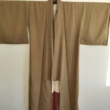 기모노 다회 그린 격자 무늬