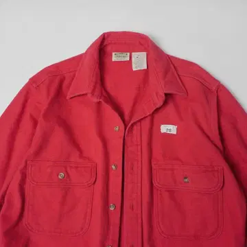 90s 빈티지 파이브 브라더스 샤모아 크로스 플란넬 셔츠 빨간색 워크아웃