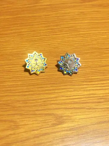 [레어] 오사카 만박 사우디아라비아 핀 배지 실버 골드