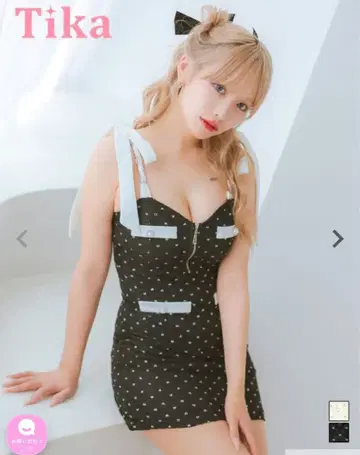 블랙 물방울 패턴 타이트 드레스