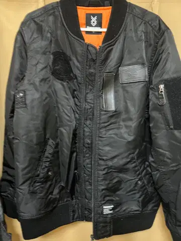 컨디션 최상 fingerxxMA-1 자켓 블랙 오렌지 안감 L