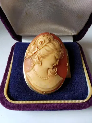 카메오 CAMEO 브로치 빈티지 새상품급입니다 (케이스 포함).