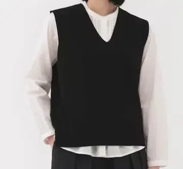 무인양품 여성 워셔블 밀라노 리브 니트 베스트 L