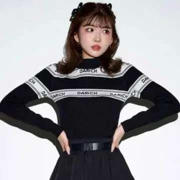 Darich 로고 자카드 니트탑