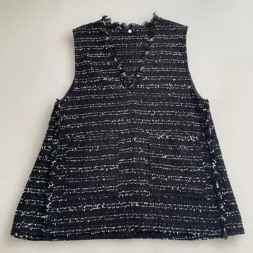 beardsley 실버 라메 믹스 트위드 베스트