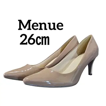 메뉴 에나멜 베이지 스틸레토 하이힐 힐 7cm