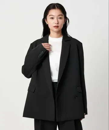 블랙 테일러드 자켓 더블 브레스트