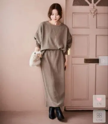 르 쿠르 블랑 / 컷 코듀로이 풀오버 & 스커트 세트