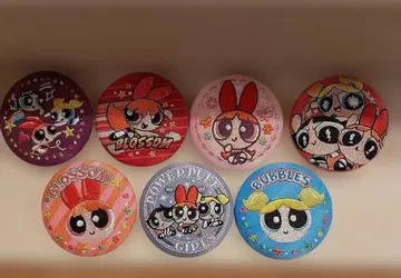 파워퍼프걸 자수 캔 배지 비스킷