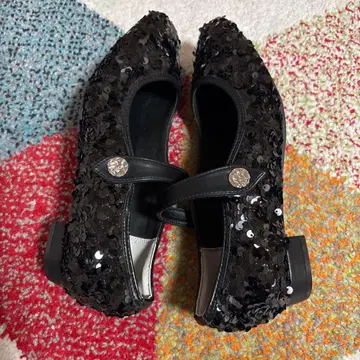 스팽글 플랫슈즈 M 개성있는 멋쟁이