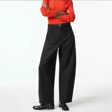 유니클로 UNIQLO 저지 배럴 레그 팬츠 와이드 팬츠 긴 길이