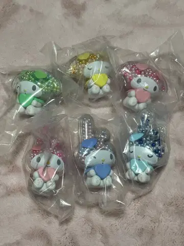 산리오 마이멜로디 my melody 투명 반짝반짝 마스코트 컴프 6종