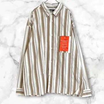 [ 새상품급 ] 아줄바이마우지 스트라이프 셔츠 긴팔 L 코튼100%