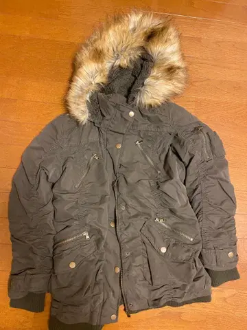 퍼 달린 모즈 코트 카키