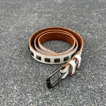 00s y2k studs white leather belt