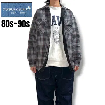 좋은 배색 80s~90s TOWNCRAFT 안감 퀼팅 체크 플란넬 셔츠