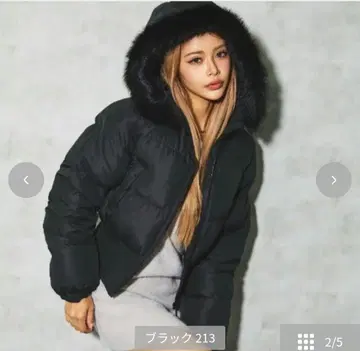 시마무라 카토미카 다운 자켓 블랙 후드 부착