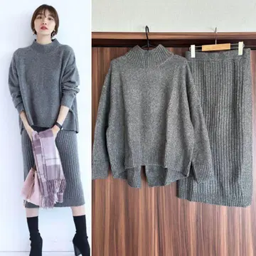 저스길리티 하이넥 니트 SET UP 그레이 1