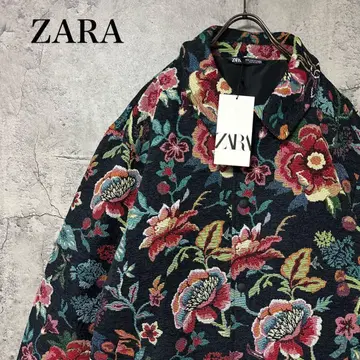 [ 초레어 ] ZARA 자라 충전솜 블루종 자카드 꽃무늬 택 포함 새상품