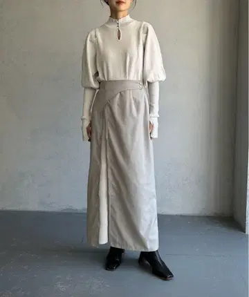 &g'aime 집업 사이드 슬릿 스커트