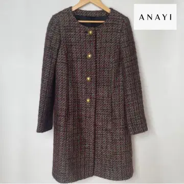 아나이 ANAYI 노카라 트위드 자켓 코트