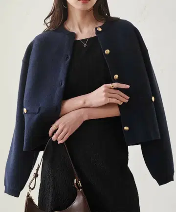 네이비 버튼 가디건
