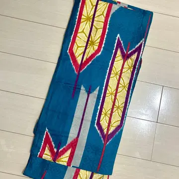 앤티크 기모노 이중 기모노 화살 깃털 린넨 칠보