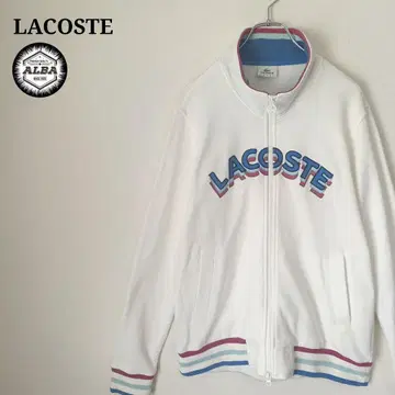 LACOSTE 라코스테 트랙 자켓 저지 자수 흰색 화이트 L