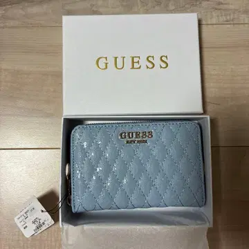 GUESS 퀼팅 키케이스 라이트 블루