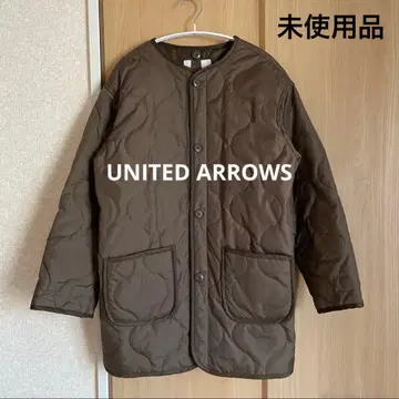 유나이티드 애로우즈 퀼팅 코트 브라운