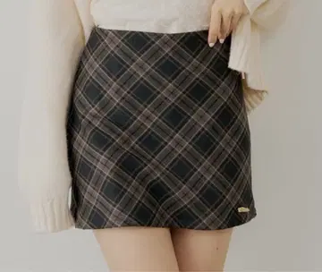 chico 레이어드 체크 박스 타이트 미니 스커트 차콜 그레이 S