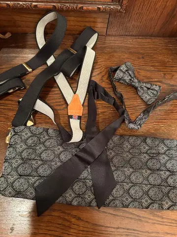 신랑 의상 잡화 턱시도 세트 결혼식 파티 서스펜더