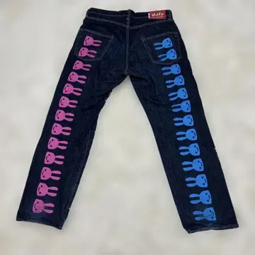 CUNE 27주년 기념 토끼 데님 팬츠 사이즈 34 다크 네이비