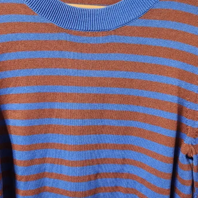 코스줄무늬 니트 긴팔 티셔츠 블루/브라운